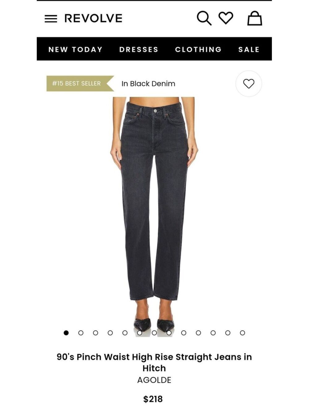 $218|NWT|AGOLDE 90's Pinch Waist High Rise Straight Jeans in Hitch Sz.22